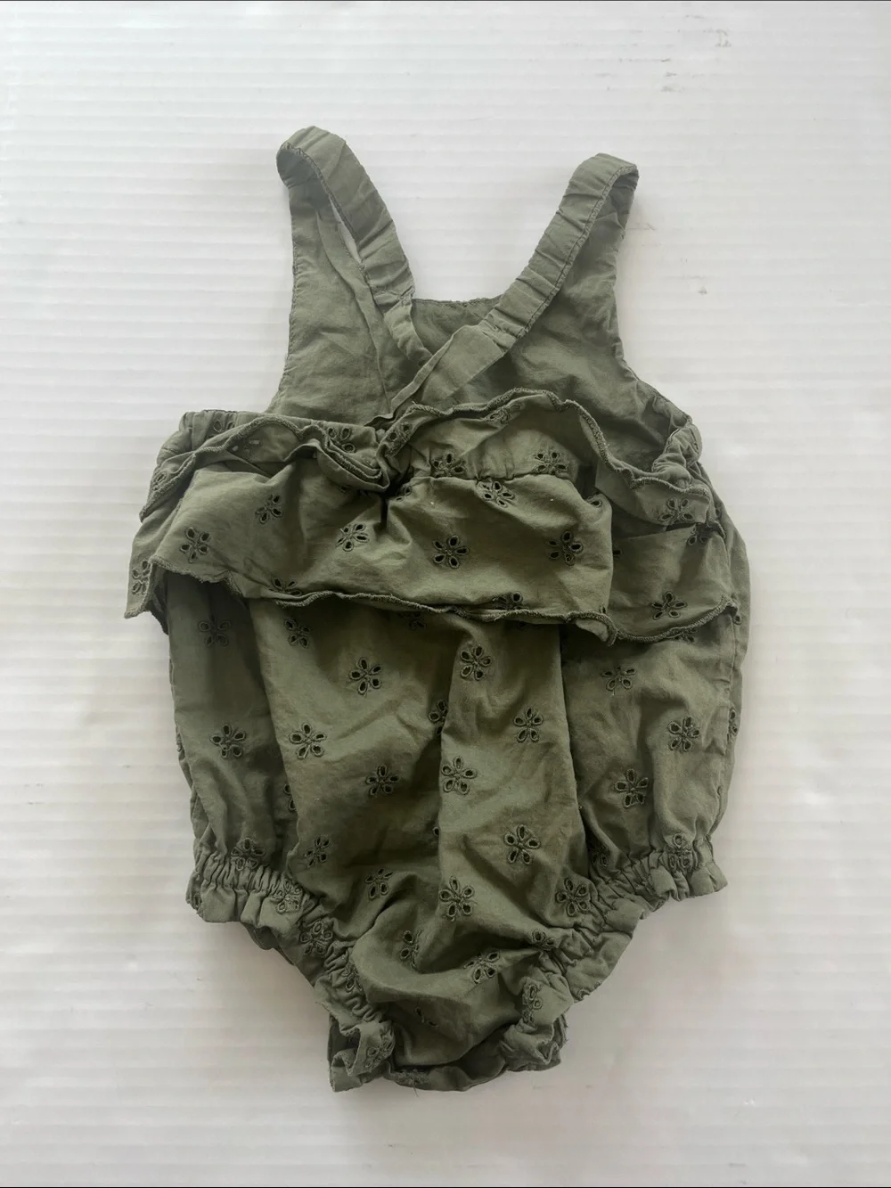 GAP Olive Green Eyelet Bubble Romper